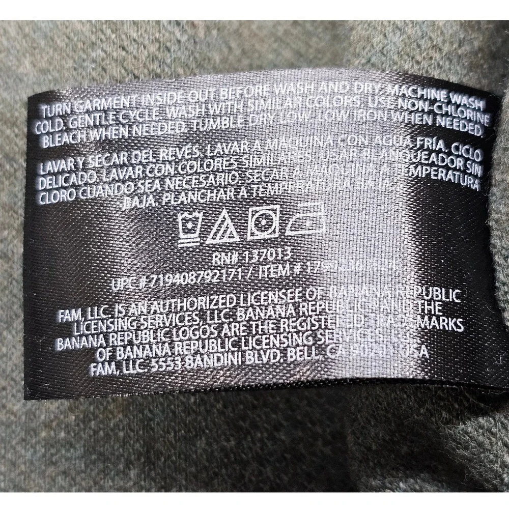 Banana Republic Mens Large Gray Blue Quarter‎ Zip Pullover Sweater 179912